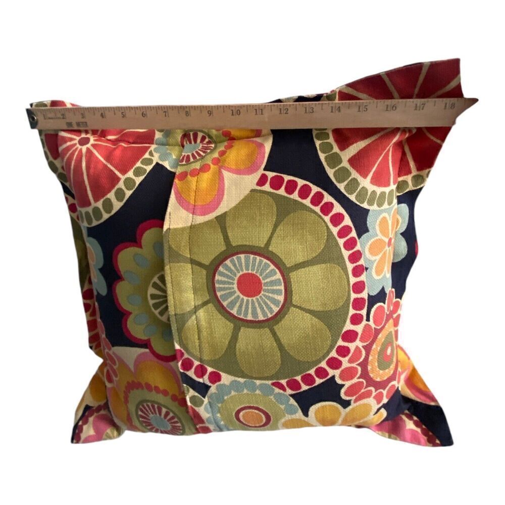 Black Festive Circle Outdoor Pillow Cover W/ Pillow 18” - Picture 5 of 7